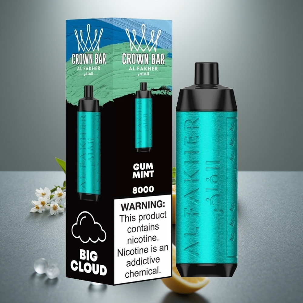 Al Fakher Crown Bar 8000 Crystal 18ml 5mg 600mAh 0.6ohm Žvýkačková Máta