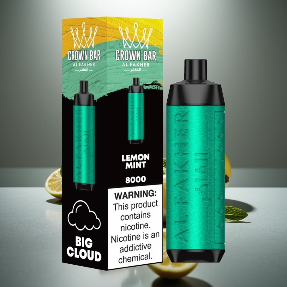 Al Fakher Crown Bar 8000 Crystal 18ml 5mg 600mAh Citrón Máta