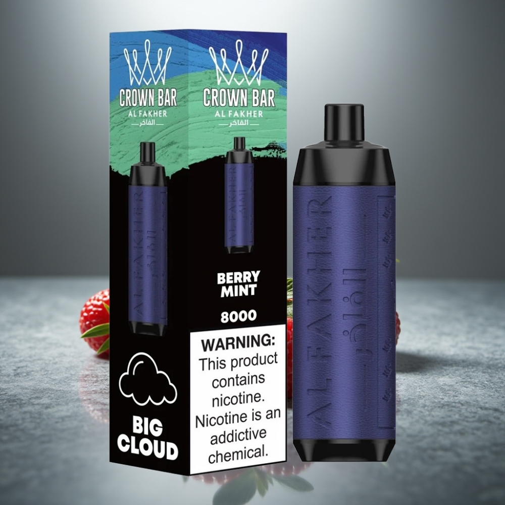 Al Fakher Crown Bar 8000 Crystal 600mAh 18ml 5mg Berry Máta