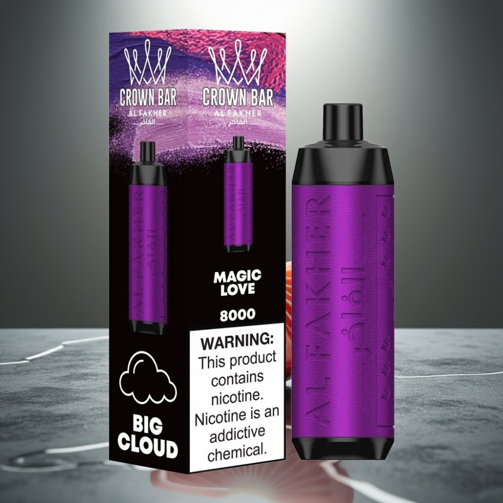 Al Fakher Crown Bar 8000 Crystal Kouzelná Láska 18ml 5mg 0.6ohm USB-C
