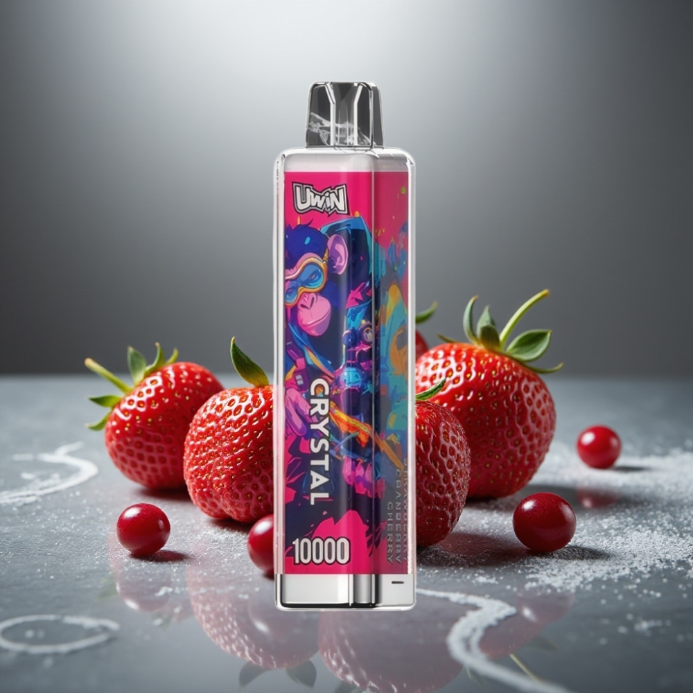 UWIN Crystal 10000 Puffs 18ml 650mAh Jahoda Brusinka Třešeň
