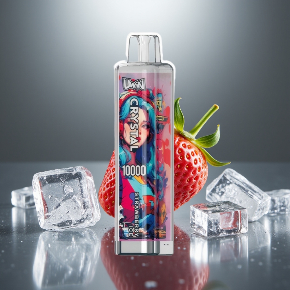 UWIN Crystal 10000 Puffs 18ml 650mAh RGB Jahodový Led