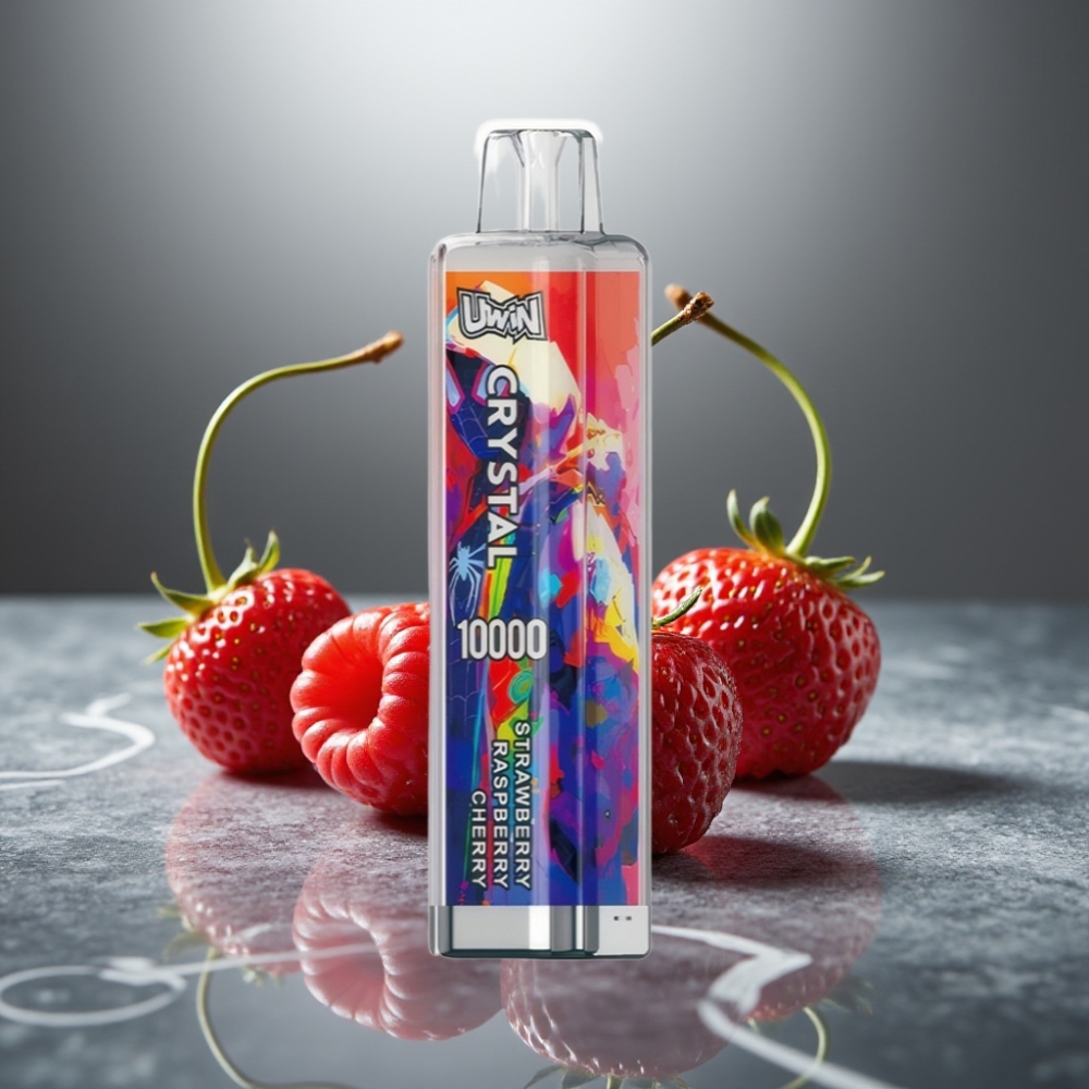 UWIN Crystal 10000 Puffs 18ml 650mAh Rychlé nabíjení Type-C Jahoda Malina Třešeň