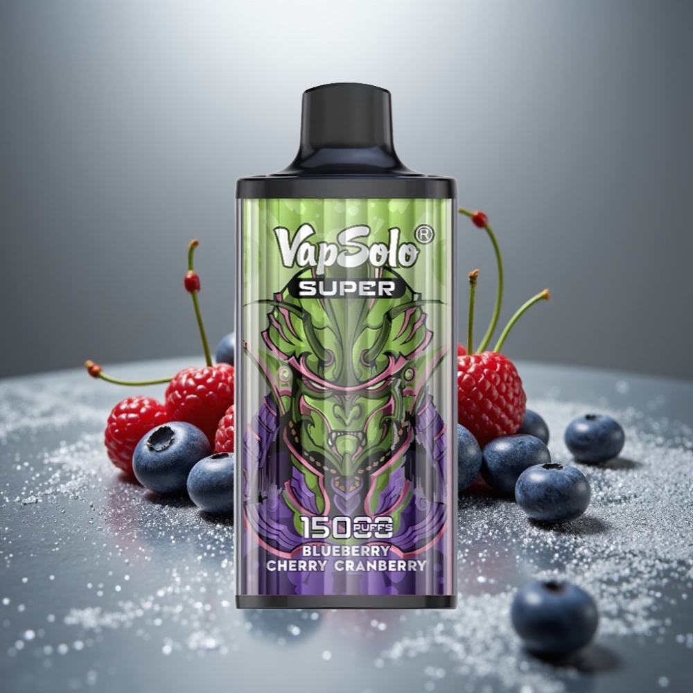 Vapsolo Super 15000 Puffs 40ml 850mAh Typ-C Borůvka Třešeň Brusinka