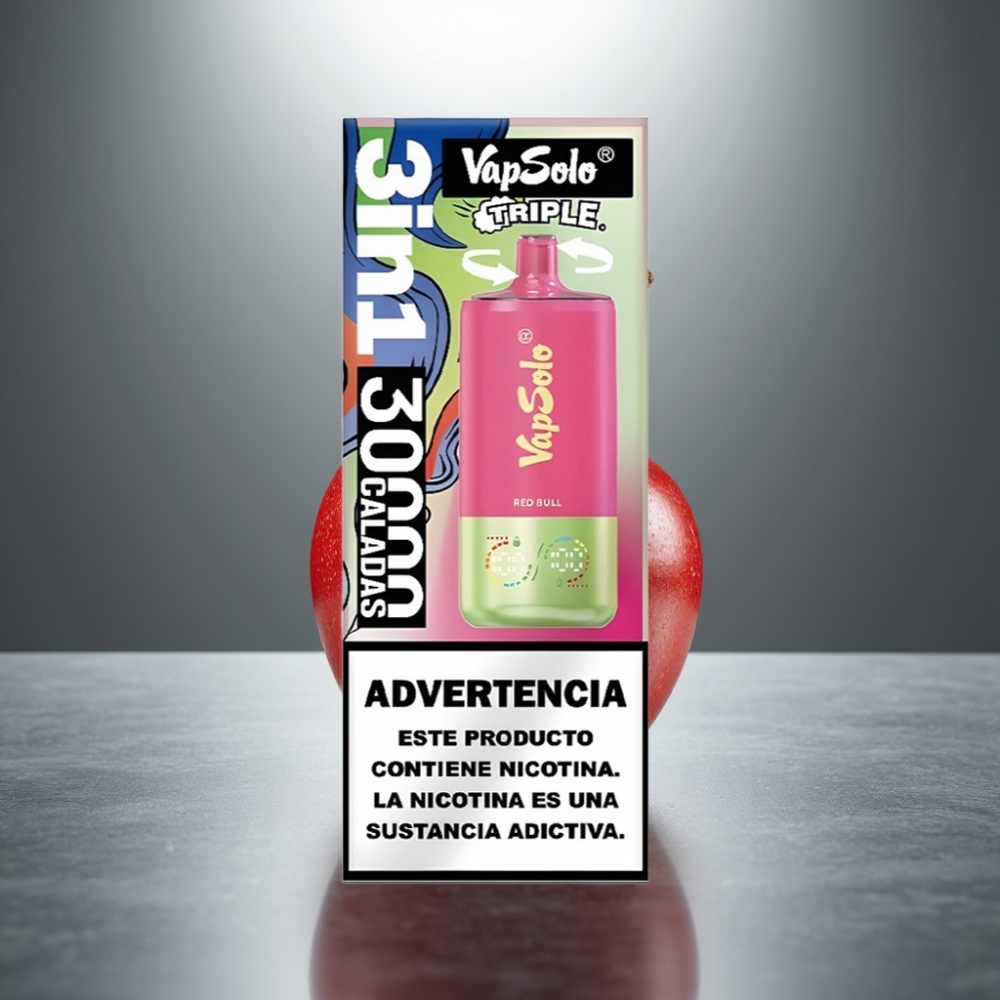 VapSolo Triple 30000 Puffs 40ml 50mg Red Bull (Červený býk) Type-C