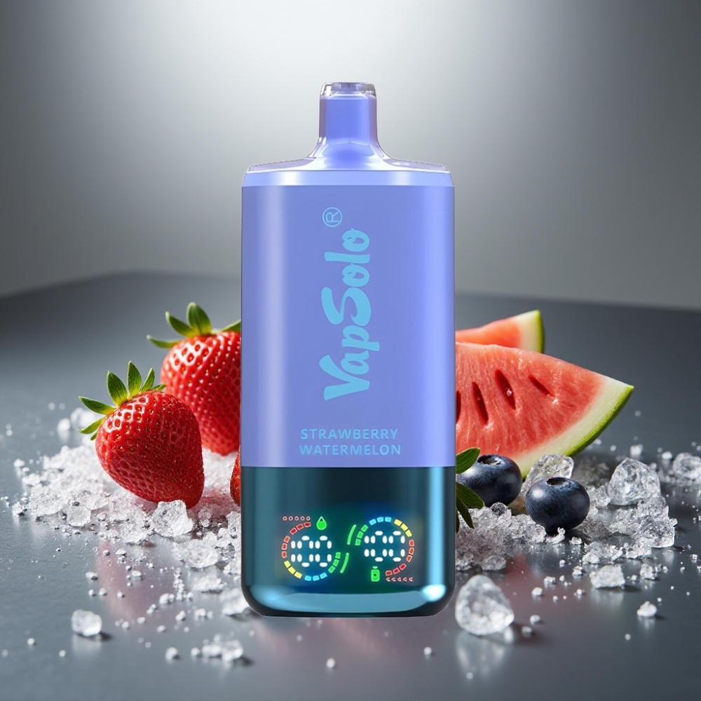 VapSolo Triple 30000 Puffs 40ml Jahoda Meloun & Borůvka Led