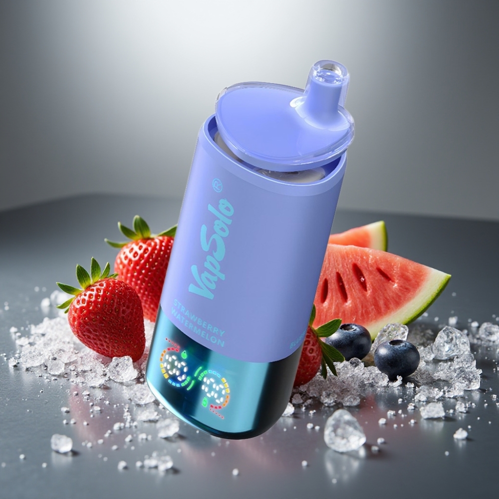 VapSolo Triple 30000 Puffs 40ml Jahoda Meloun & Borůvka Led