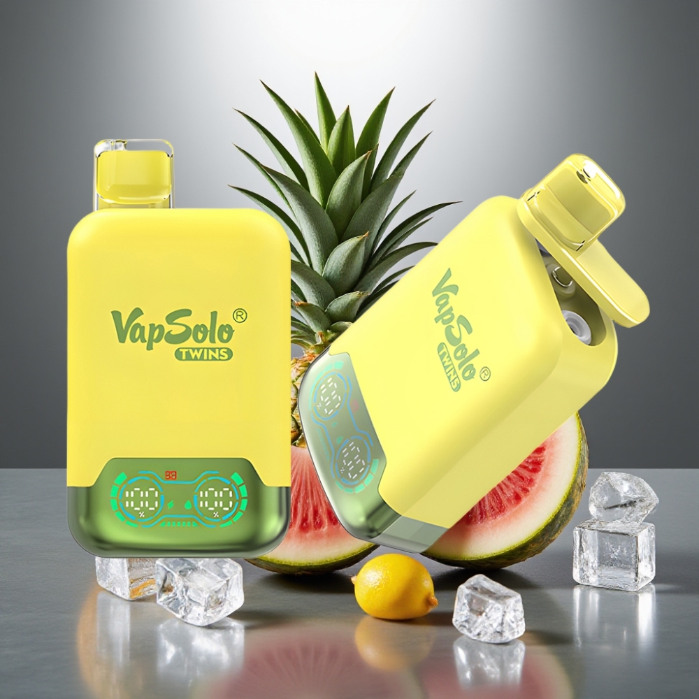 Vapsolo Twins 20000 Puffs 40ml 20/50mg Typ-C Ananas Kokos & Meloun Led