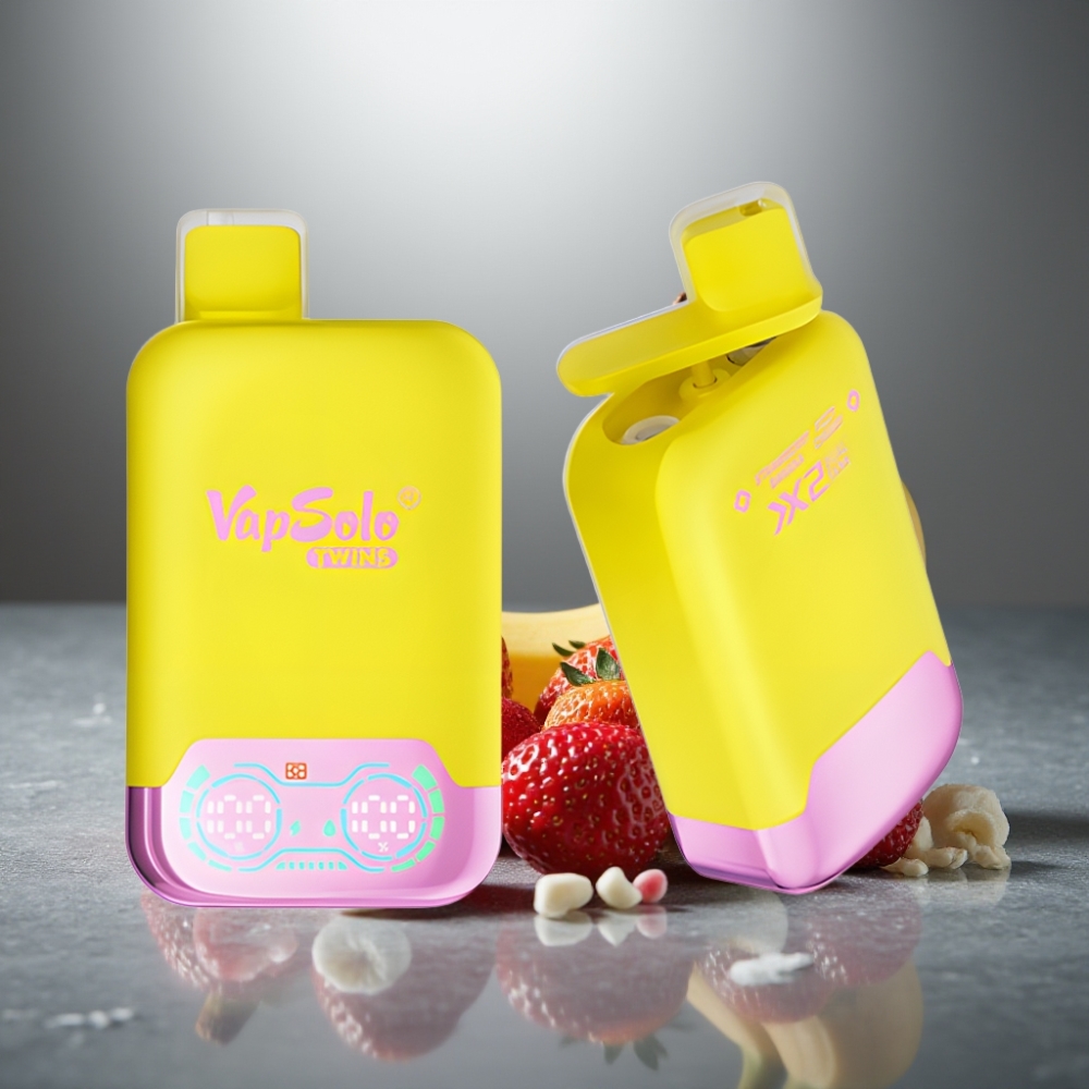 Vapsolo Twins 20000 Puffs 40ml Jahoda Banán & Šumivá Třešeň Typ-C