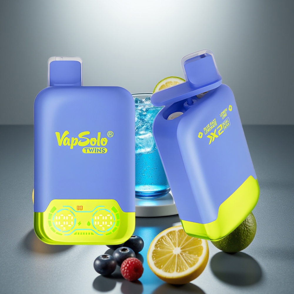 Vapsolo Twins 20000 Puffs 40ml Modrá Malina Limonáda & Citron Limetka Typ-C