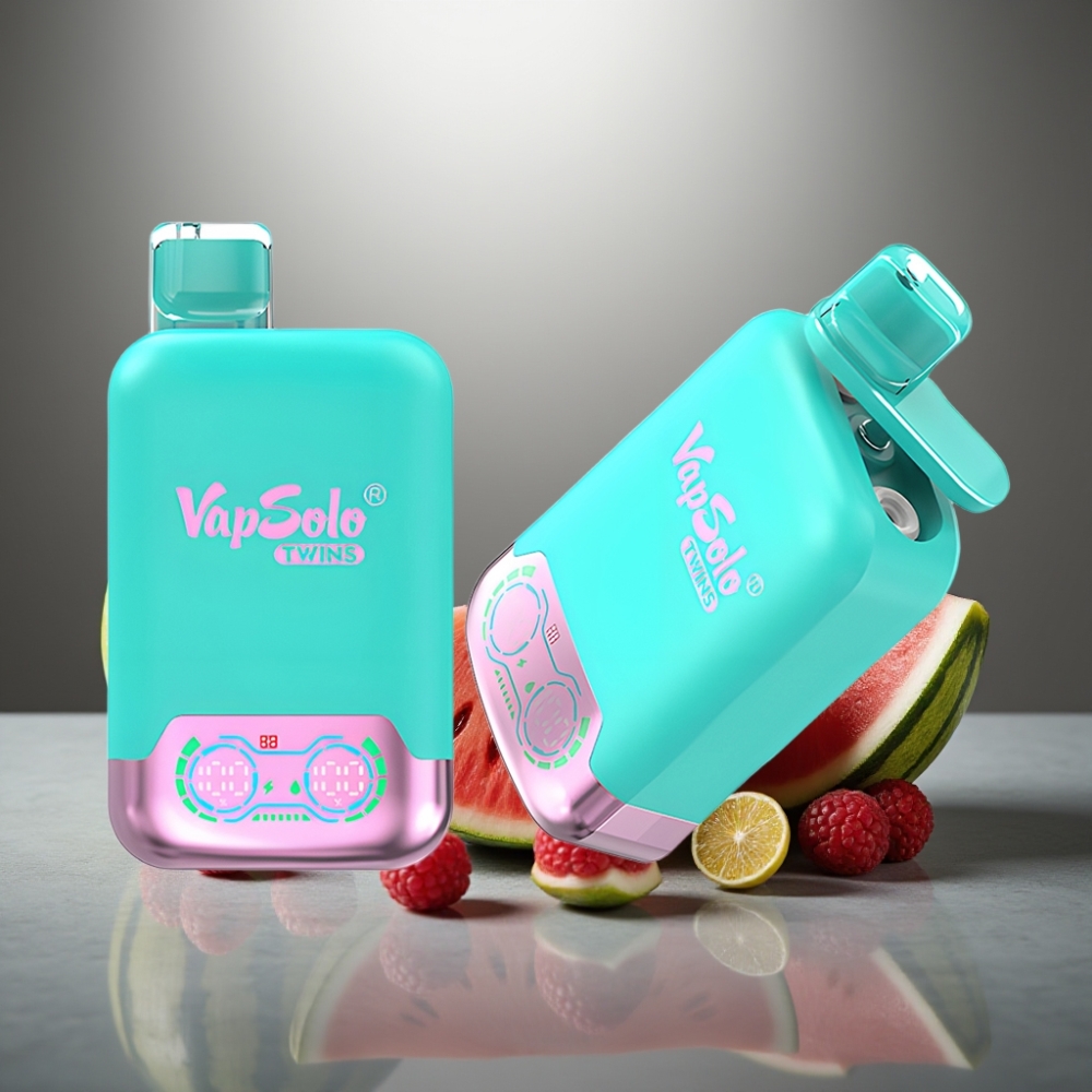 Vapsolo Twins 20000 Puffs 40ml Typ-C Dvojitá Meloun & Malinový Meloun