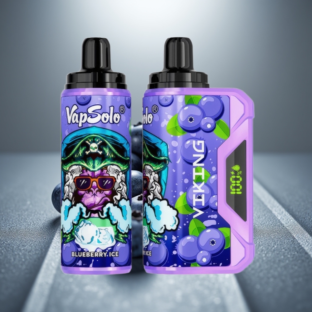 VapSolo VIKING 12000 Puffs 22ml Borůvka Typ-C LED