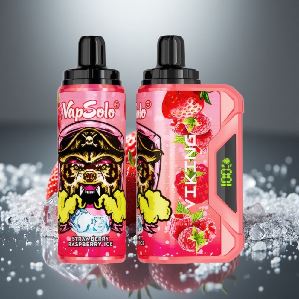 VapSolo VIKING 12000 Puffs 22ml Jahoda Malina Led Type-C