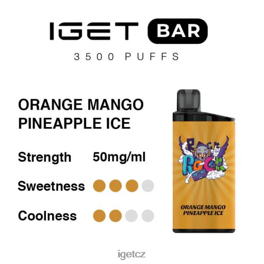 IEGT Vape bar 3500 šluků 4VN8F0290 pomeranč mango ananas led
